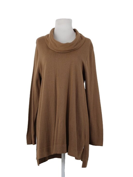 J Jill Sweater $79 Vicuna Sz M Brown Turtleneck Tunic Cotton Viscose Sweater - Picture 1 of 15